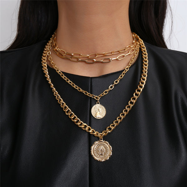 COIN MEDAGLIA CHOKER & LAYERED NECKLACE