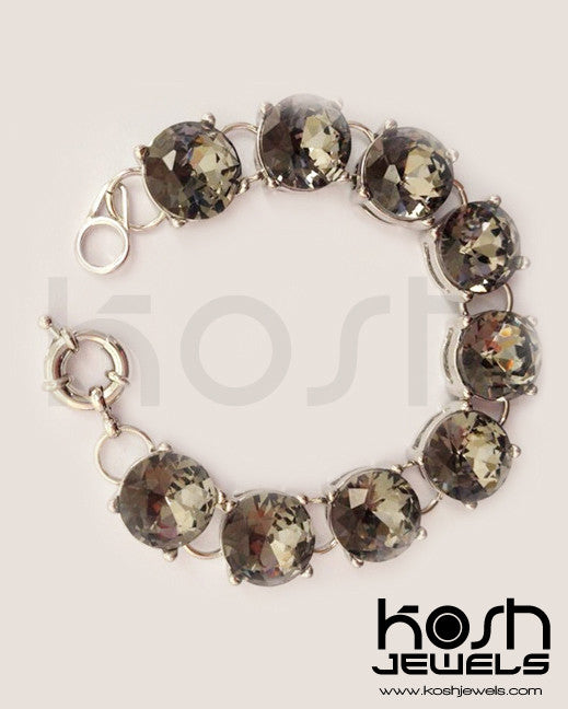 VINTAGE STONE LINK BRACELET - GRAY