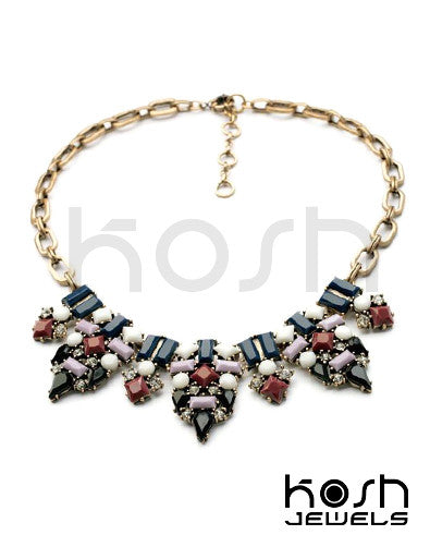 MIA STATEMENT NECKLACE - BLUE