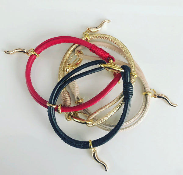 HORN & LEATHER BANGLE DUO
