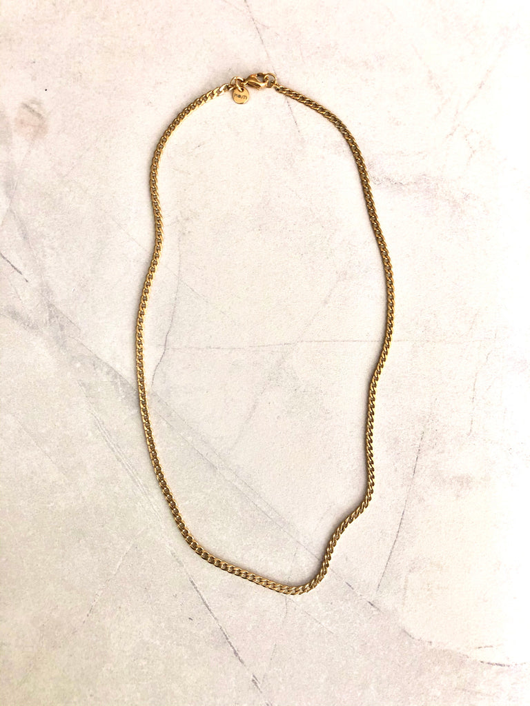 LOLA CUBAN LINK NECKLACE - STAINLESS STEEL GOLD