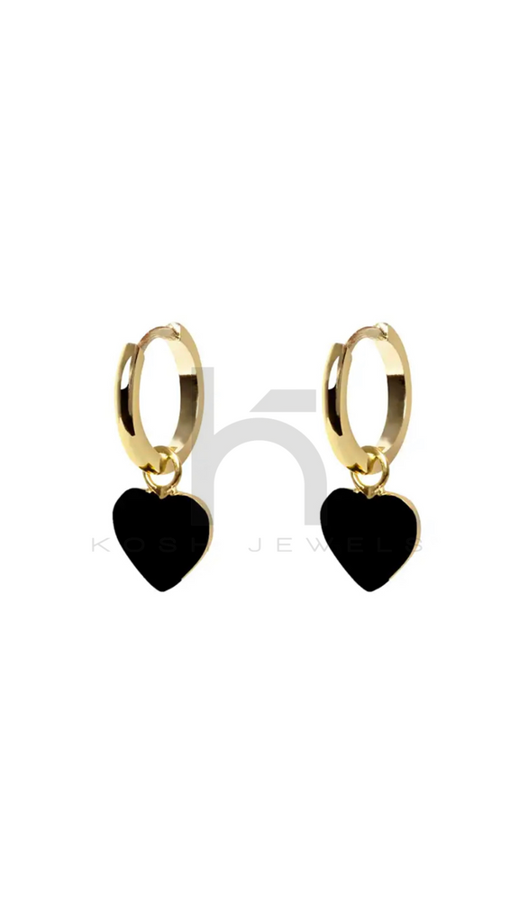 LOVE HUGGIES DROP EARRING - BLACK