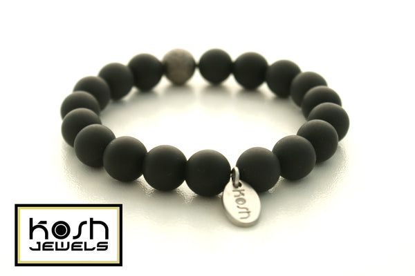 STARDUST SERIES SIGNATURE BEADED BRACELET - MATTE ONYX