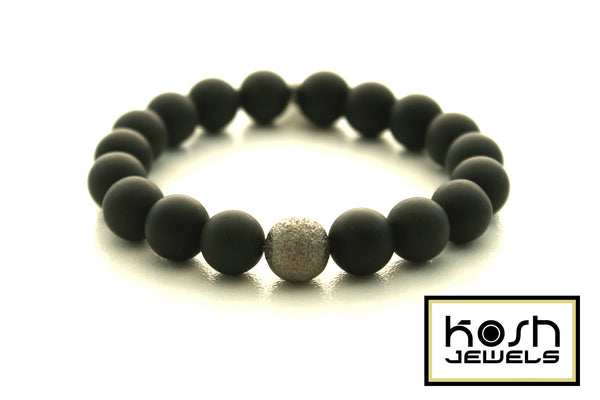STARDUST SERIES SIGNATURE BEADED BRACELET - MATTE ONYX