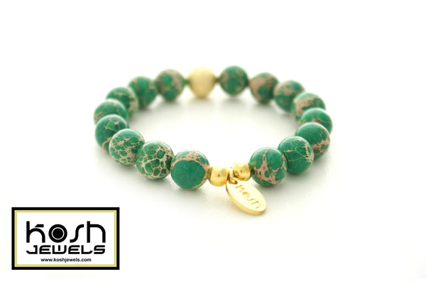 STARDUST SERIES SIGNATURE BEADED BRACELET - WILD LACE GREEN