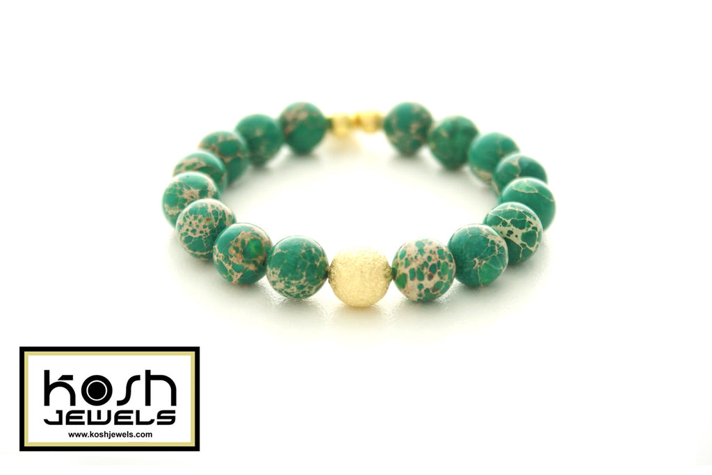 STARDUST SERIES SIGNATURE BEADED BRACELET - WILD LACE GREEN