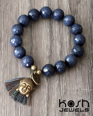 CHARM SERIES - 12mm INDIGO QUARTZ & BUDDHA