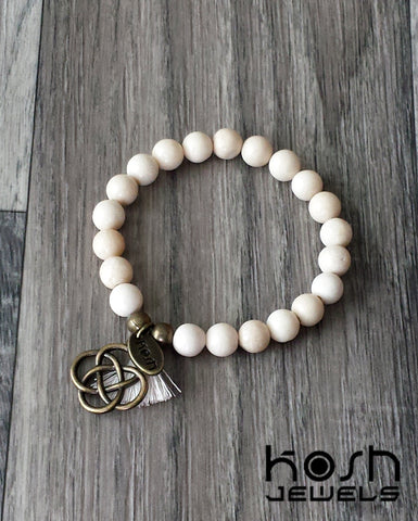 CHARM SERIES - 8mm FOSSIL & CELTIC KNOT