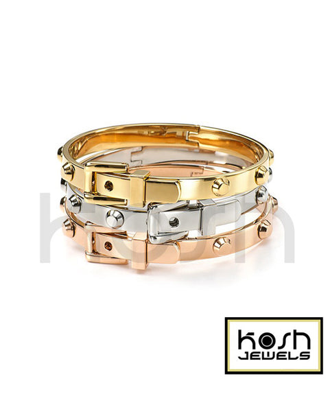 STEEL 'BUCKLE RIVET' Bangle