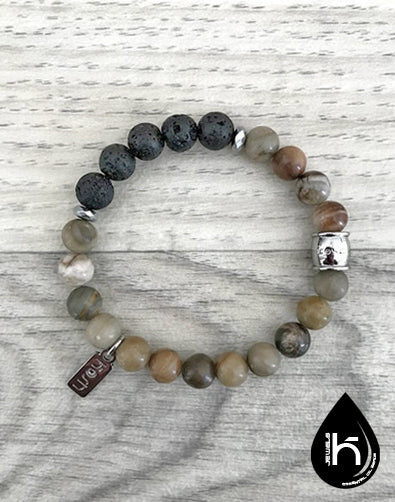 ESSENTIAL OIL DIFFUSER BRACELET - FOSSIL CORAL