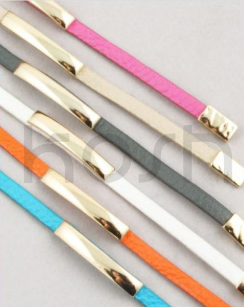 GOLDBAR LEATHER  BRACELET