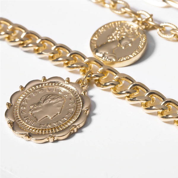 COIN MEDAGLIA CHOKER & LAYERED NECKLACE