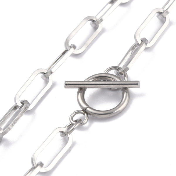 PAPERCLIP TOGGLE NECKLACE - MATTE