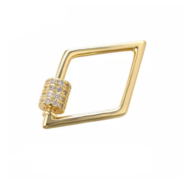 CARABINER RHOMBUS LOCK PAVÉ NECKLACE