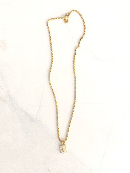 PAVÉ MINI PENDANT NECKLACE - NORTHSTAR DOG TAG