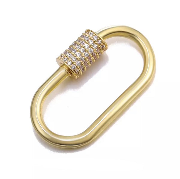 CARABINER - PAVÉ DEMI LOCK NECKLACE