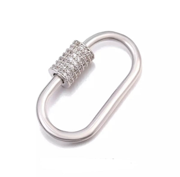 CARABINER - PAVÉ DEMI LOCK NECKLACE
