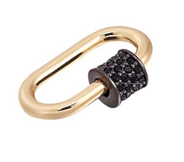 MINI PAVÉ LOCK - BLACK & GOLD