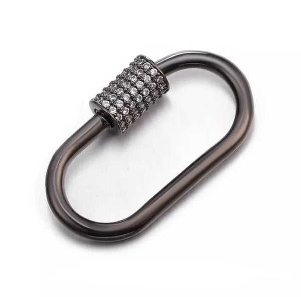 CARABINER - PAVÉ DEMI LOCK NECKLACE