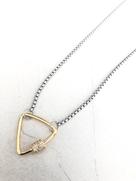 CARABINER - TRYST LOCK PAVÉ NECKLACE