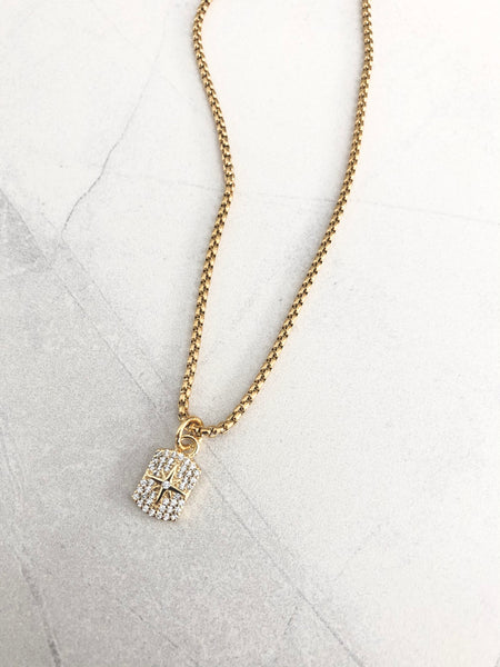 PAVÉ MINI PENDANT NECKLACE - NORTHSTAR DOG TAG