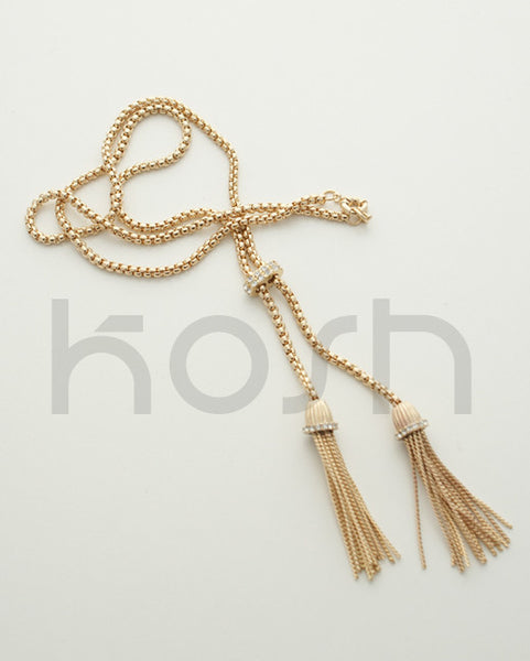 LUXE DOUBLE TASSEL NECKLACE