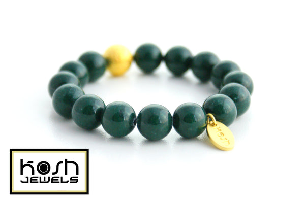 STARDUST SIGNATURE BEADED BRACELET - MOUNTAIN GREEN JADE