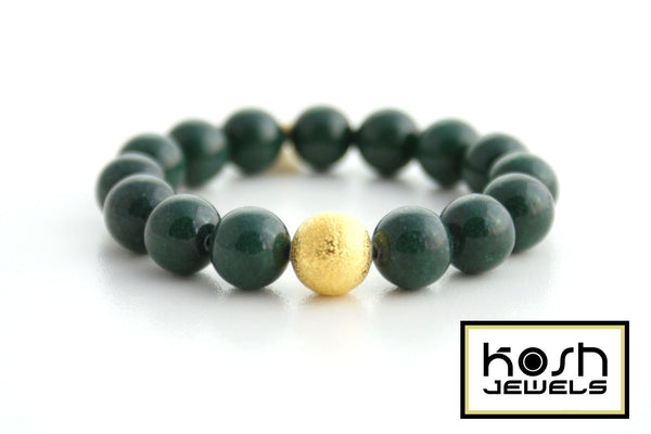 STARDUST SIGNATURE BEADED BRACELET - MOUNTAIN GREEN JADE