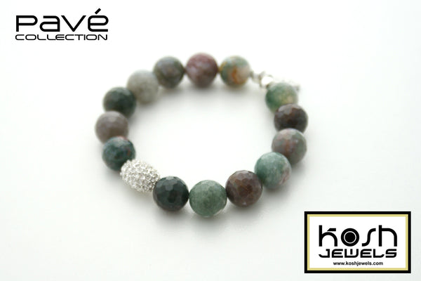 PAVÉ CANYON SIGNATURE BEADED BRACELET -12mm faceted