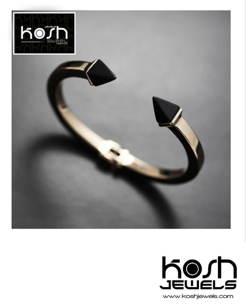 STEEL BLACK SPIKE Bangle